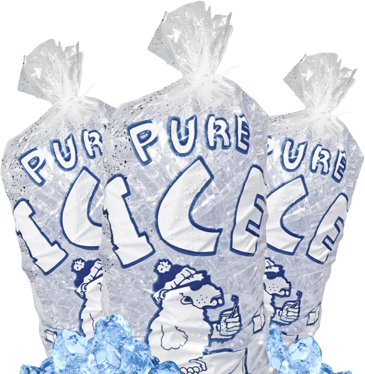 (1,000 Count) 5 lb Ice Bags with Twist Ties – Bulk Commercial Ice Bags for Ice Machines, Gas Stations & Retail – by Interplas (5 lb)