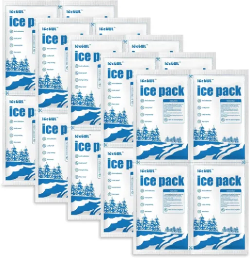 Dry Ice Packs for Shipping Non-Stick for Food TUV and SGS Tests Double-Sided Absorption Long Lasting Shipping Cold Packs for Coolers Lunch Bags Freezer 14.2"x8.6" 20cells 5sheets