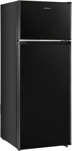 7.7 Cu.Ft - Refrigerator with Freezer, Double Door Fridge, Adjustable Thermostat, Large Capacity, Reversible Door Swing, Refrigerator for Apartment, Office, Dorm, Black（BD75）