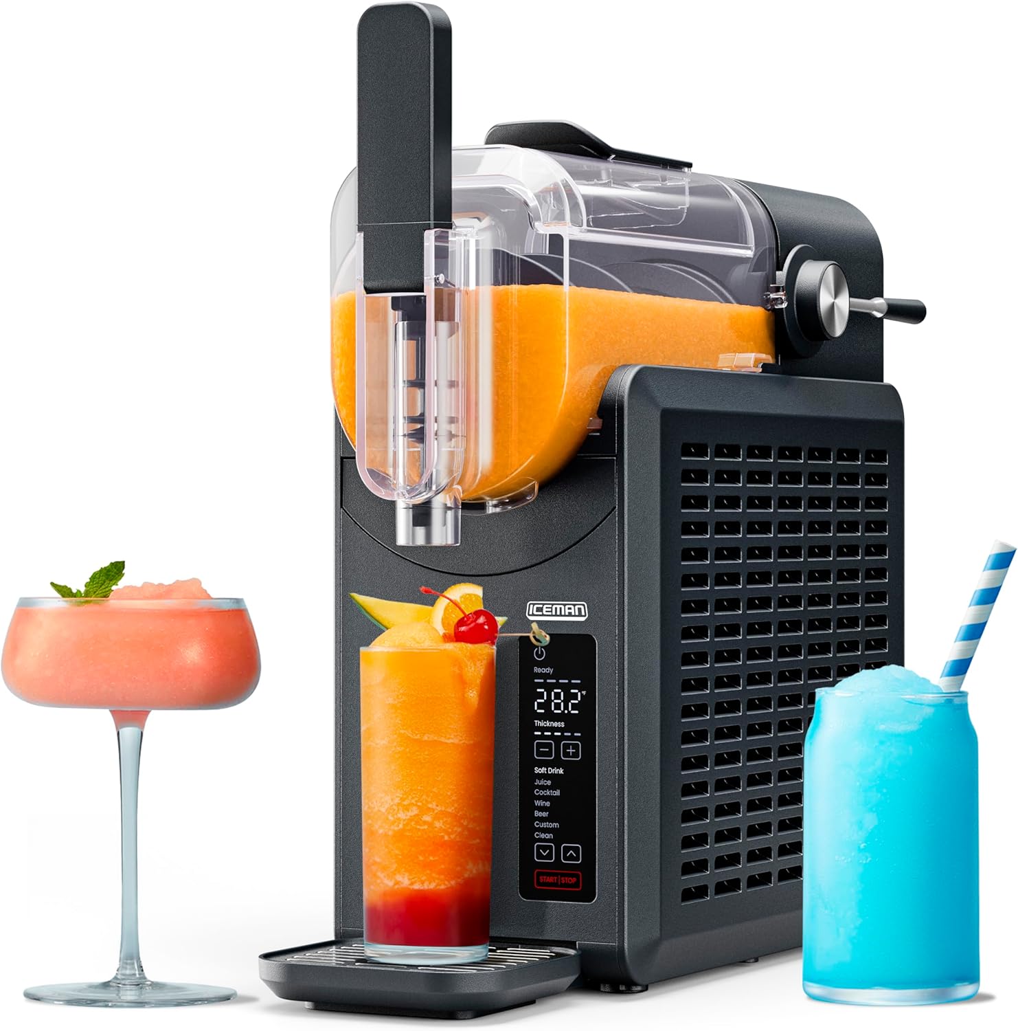 By Chefman Slush-Ease Slushie Machine, 68oz Frozen Drink Maker & Slushy Machine with 5 Presets and LED Display, No Ice Needed, Perfect for Frozen Margaritas, Frappes, Smoothies and Shakes 68 oz
