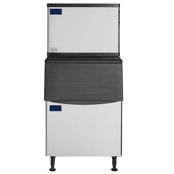22-Inch Commercial Air Cooled Ice Machine with 275 lb Bin, Stainless Steel, Half Cube, 350 lb Daily Production, Digital Control, LED Lighting, Indoor Use