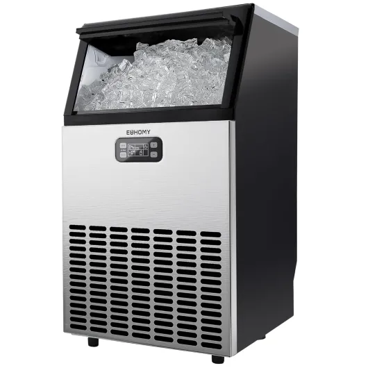 Commercial Ice Maker Machine, 100lbs/24H Stainless Steel Under Counter ice Machine with 33lbs Ice Storage Capacity, Freestanding Ice Maker - 100lbs/24H/Non-Crescent Ice