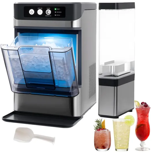 Nugget Ice Maker Countertop, 48LBS/24H Chewable Pellet Ice Maker with 0.8 Gal Water Tank, 5 Mins Fast Ice Making, Self-Cleaning Chewable Ice Machine with Low Noise for Home, Office, Bar