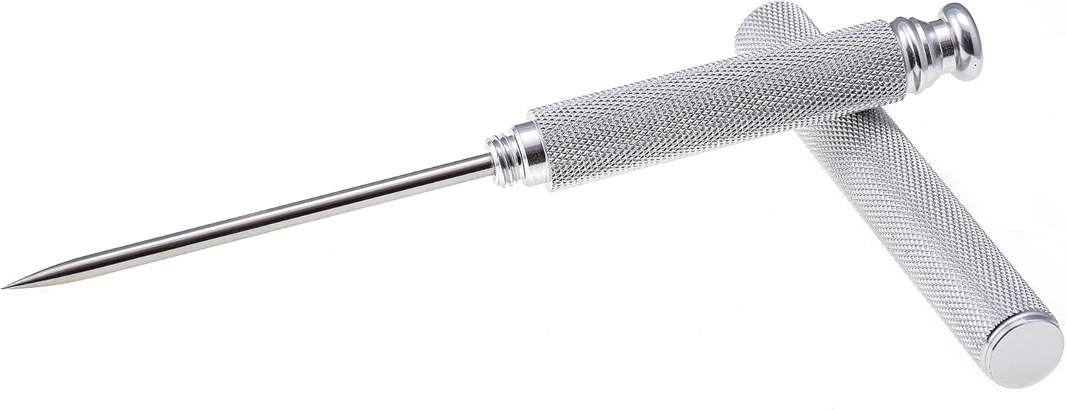 Stainless Steel Ice Pick with Safety Cover, Pick Tool for Breaking Ice, Non-slip Antiskid Handle for Easy to Grip (Silver)