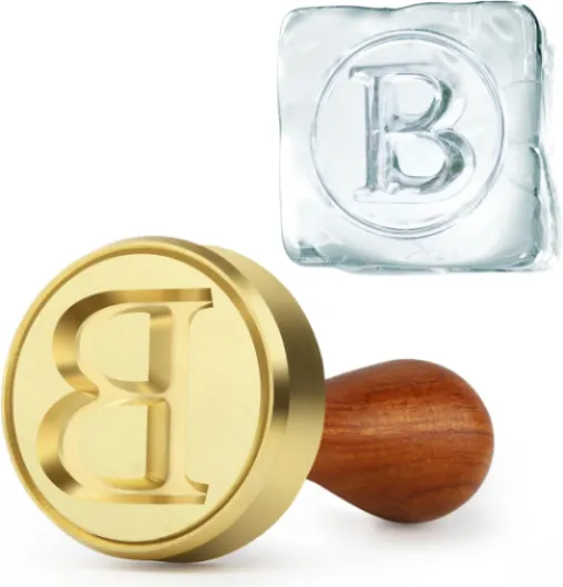 Ice Stamp for Ice Cube, B Letter Initials Brass Stamp 1.4 inch 3mm Depth, Ice Branding Stamp for Whiskey Cocktails & Bar Drinks Serif B
