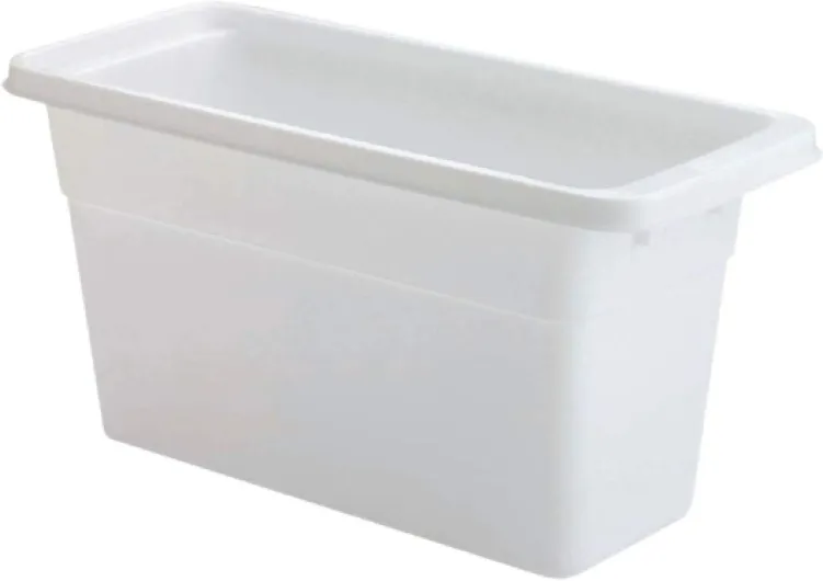 Ice Cube Bin, White, Holds 4 Trays, Compact Design, Durable Plastic 12.1 Inch