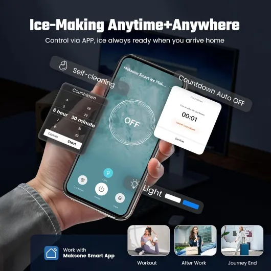 Nugget Ice Maker Countertop,44lbs/Day,Self-Cleaning ice Machine with Pebble ice,One-Click Operation,for Home/Kitchen/Office